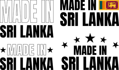 Obraz premium Icons set featuring bold font with Made in Sri Lanka design elements and symbols