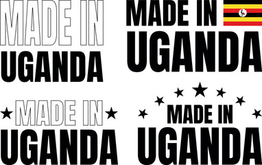 Obraz premium Bold icons displaying Made in Uganda with different styles and fonts for creative use