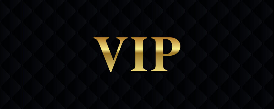 vip golden text on dark luxury background vector illustration