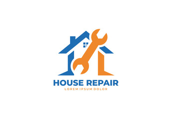 House repair concept logo design for your branding and identity