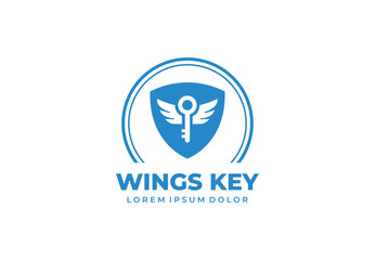 Wings key concept logo design for your branding and identity