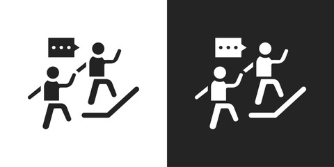 Fototapeta premium Mentorship Icon In Black And White Glyph Style
