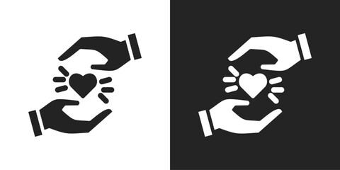 Support Icon In Black And White Glyph Style