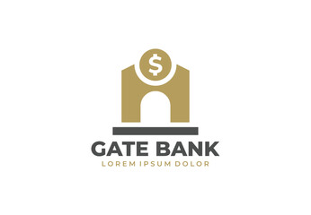 Bank coin concept logo design for your branding and identity