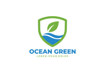 Ocean green concept logo design for your branding and identity