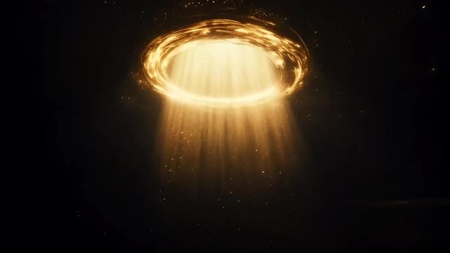 Animation orange light effects for teleport transporter isolate on black background.