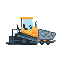 Robust Road Construction Paver Vehicle Vector Illustration For Infrastructure Projects
