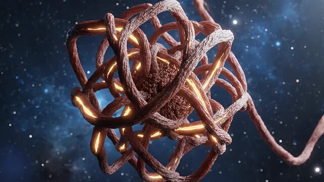 Interstellar Knot of Rope Suspended in Space.