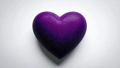 Obraz premium A textured, deep purple heart against a bright white background