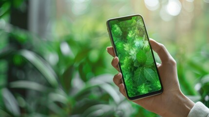 Green Energy App Screen Mockup Smartphone Copy Space