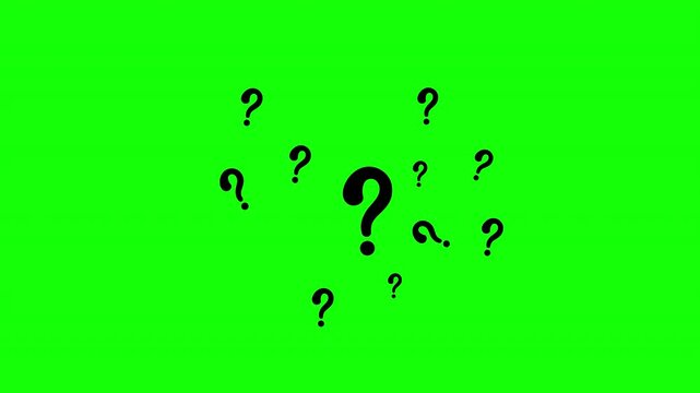 Floating Black Question Marks Confusion Concept Loop Animation
