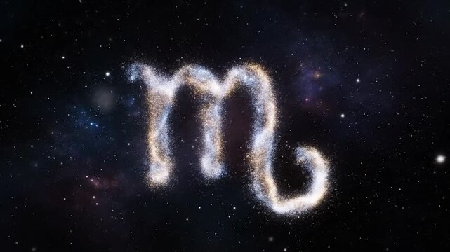 Scorpio Zodiac Sign Constellation Formed by Shining Stars in a Dark Starry Night Sky