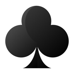 Black clubs suit playing card symbol. Gambling vector illustration
