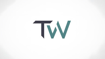 Minimal TW letter mark suitable for branding identity and typography use