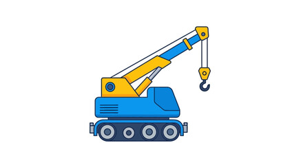 Vibrant Illustrated Crane Vehicle Essential For Building And Development Projects Artwork