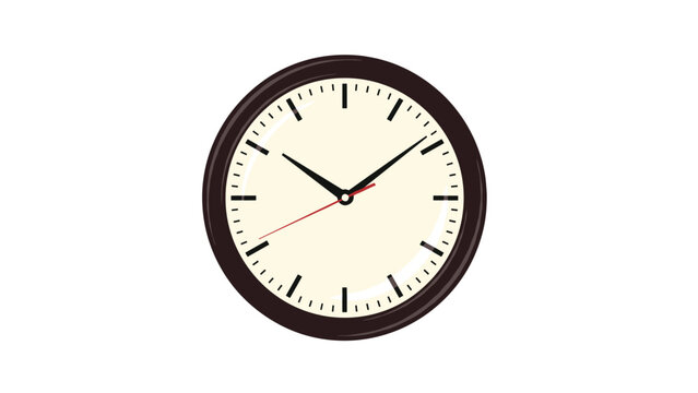 Round analog wall clock with a dark brown frame and a simple cream face showing the time in a clean and functional modern design style.