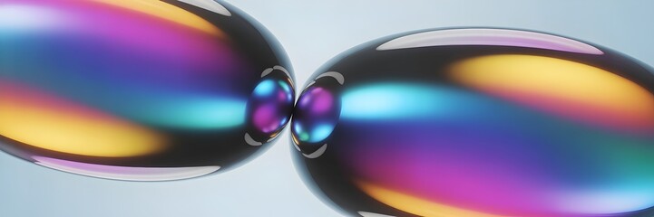 Vibrant Metallic Abstract Forms