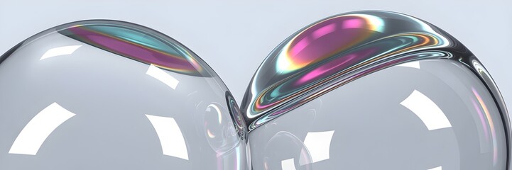 Iridescent Bubbles with Colorful Reflections