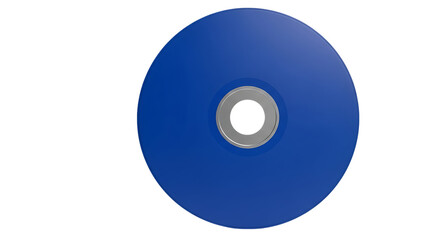 Blue disc with central hole isolated on transparent background