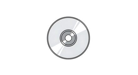 A grayscale image of a cd isolated on transparent background