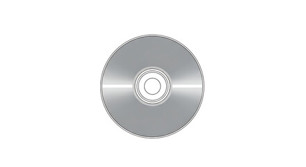 A silver disc with a central design isolated on transparent background