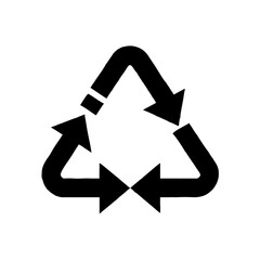 Black recycling symbol logo icon for eco friendly and sustainability concepts