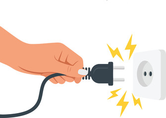 Electric Plug Connection Illustration &ndash; Power and Energy Concept