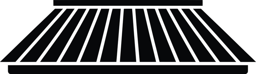 Black Grill Rack Silhouette Icon Isolated on White Background for Barbecue Cooking Kitchen Appliance Concept