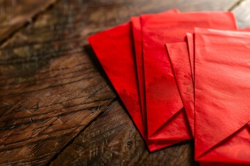 Red envelopes symbolizing chinese new year celebration and tradition