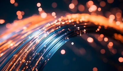 Abstract Orange and Blue Light Streaks image