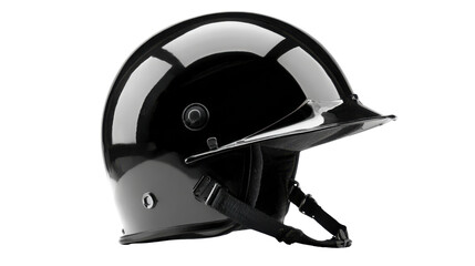 Fototapeta premium Black police protective helmet isolated on white background 