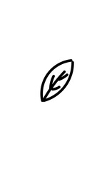 Fototapeta premium A simple, stylized leaf illustration black lines against a white background, displaying a gentle, flowing aesthetic
