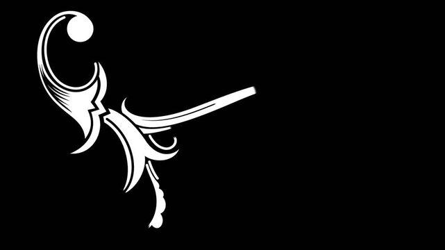 vector illustration of filigree floral design element on alpha background