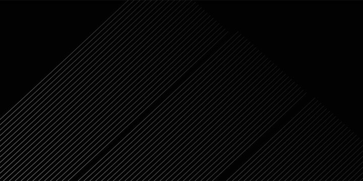 Black background with shiny diagonal lines wallpaper, Black and grey metallic abstract tech geometric linear background. eps10