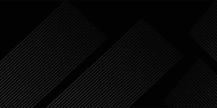 Black background with shiny diagonal lines wallpaper, Black and grey metallic abstract tech geometric linear background.