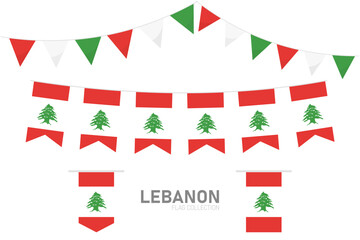 Lebanon national flag collection, Flag garlands festive bunting triangle banners and hanging flag