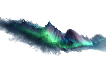 Northern Lights or Aurora Borealis effect isolated on the transparent background.