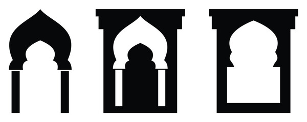 Fototapeta premium Creative Islamic Window Architecture for Decor and Design Projects, vector illustration.