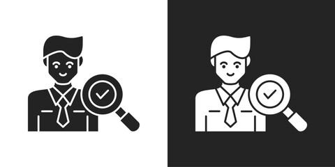 Hiring Icon In Black And White Glyph Style