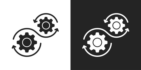 Operation Icon In Black And White Glyph Style