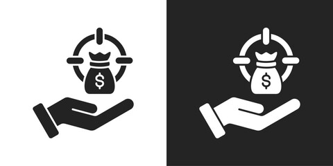 Incentive Icon In Black And White Glyph Style