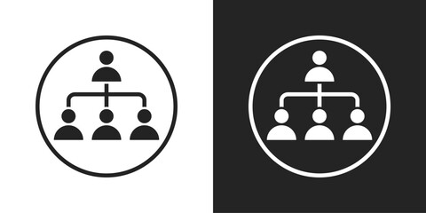 Organization Icon In Black And White Glyph Style