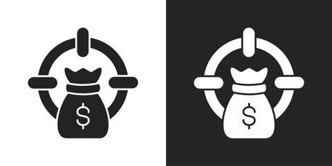 Incentive Icon In Black And White Glyph Style