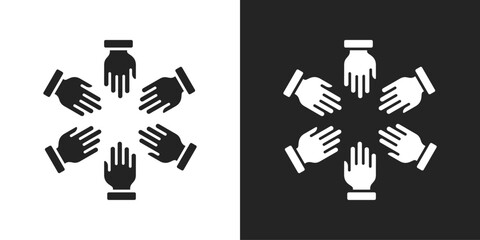 Diversity Icon In Black And White Glyph Style