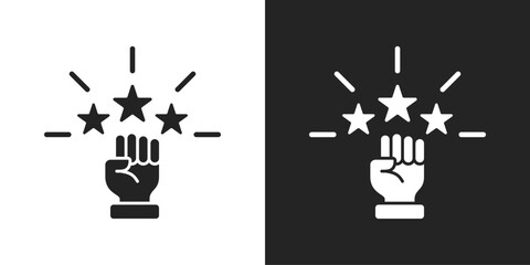 Motivation Icon In Black And White Glyph Style