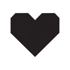 vector heart silhouette in a more square shape