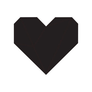 vector heart silhouette in a more square shape