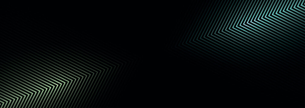 Black abstract background with overlapping glowing green and blue lines. Modern graphic design with a futuristic techno concept for website, poster, brochure, banner, and flyer. VOL. 2