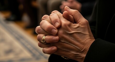 Hands Holding Together in Prayer or Support