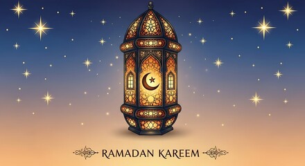 Ramadan Kareem Lantern Night Sky Celebration